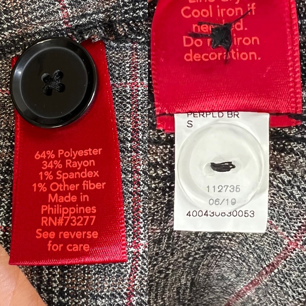 NWOT Jennifer Lopez Gray Plaid Belted Wrap Tie Waist Trench Coat Red Small - Picture 10 of 12